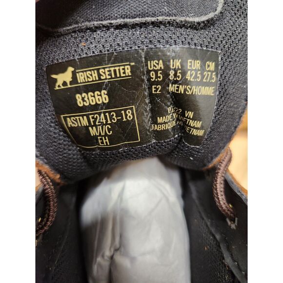 Irish Setter Kittson Steel Toe Work Boots Men's size 9.5 E2 Wide - Picture 6 of 8